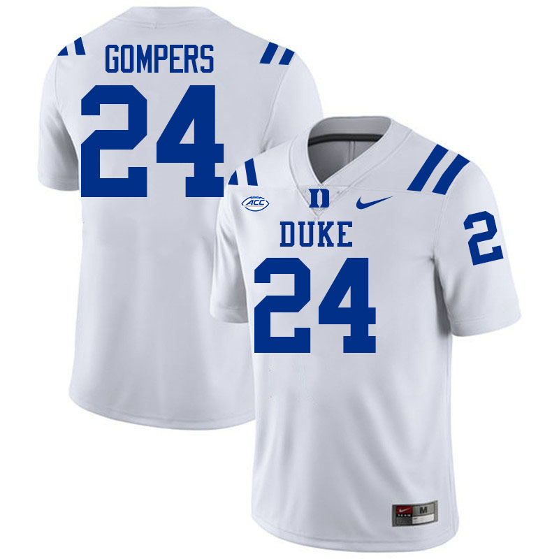 Duke Blue Devils #24 Bradley Gompers College Football Jersey Stitched-White